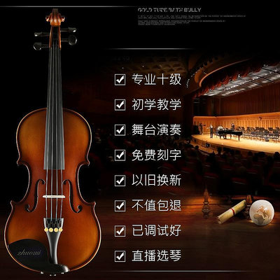 小提琴鈴木浩成進口實木小提琴初學者手工專業級兒童成人樂團考級獨演奏手拉琴