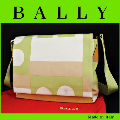 【桑園の】二手真品◆義大利製 BALLY 帆布 Busy-B系列 翻蓋書包型 斜背包 D 5085