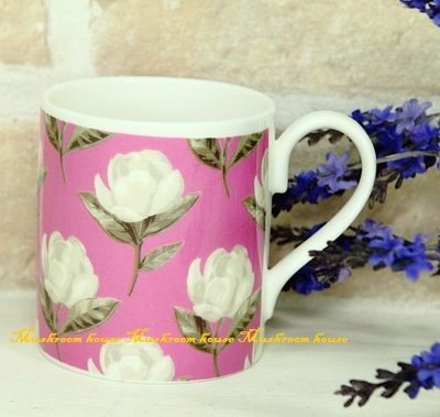 點點蘑菇屋{骨瓷杯}英國進口ROY KIRKHAM骨瓷杯 玫瑰粉紅 英國設計師Nina Campbell授權馬克杯