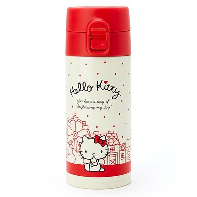 日本原裝進口~正版凱蒂貓 hello kitty 彈開式 輕量款不銹鋼保溫瓶~不鏽鋼保冷瓶.隨身瓶~350ml