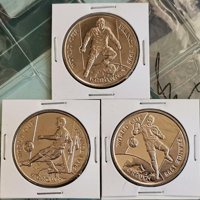 【二手】 直布羅陀 1998年 法國世界杯 1克朗紀念幣 全3 品相1160 紀念幣 錢幣 收藏【奇摩收藏】