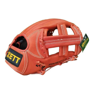棒球帝國- 日本製 ZETT PROSTATUS 棒壘球手套 BSGA50060 橘色 外野手用