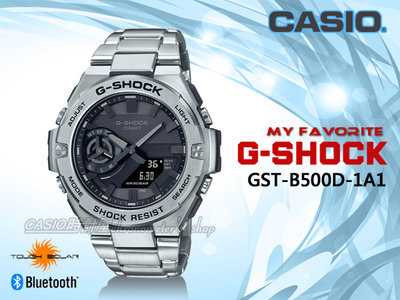 CASIO 時計屋 G-SHCOK GST-B500D-1A1 雙顯錶 太陽能 藍牙連線 碳核心防護 GST-B500D