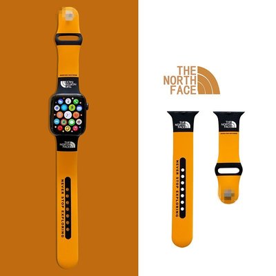 適用Apple Watch SE錶帶潮牌北面橙色iwatch1/2/3/4/5/6蘋果手錶
