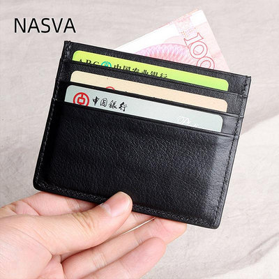 NASV男士手工真皮卡包超薄頭層牛皮迷你小零錢包駕駛證皮套卡片證件包