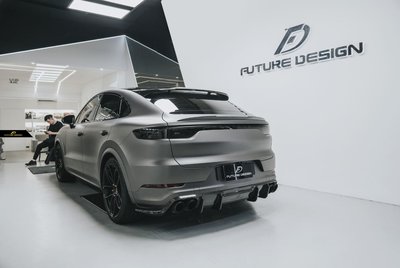 【政銓企業有限公司】 保時捷 Porsche CAYENNE COUPE FD品牌 高品質 碳纖維 卡夢 後下巴 現貨