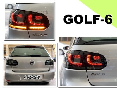 小亞車燈＊全新 改版 vw golf 6 golf-09 10 11 年 類R20款 燻黑跑馬方向燈 LED 尾燈 後燈