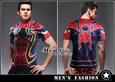 【Men Star】免運費 復仇者聯盟 3 新版 蜘蛛人 avengers3 運動上衣 圓領T桖 媲美 STAYREAL