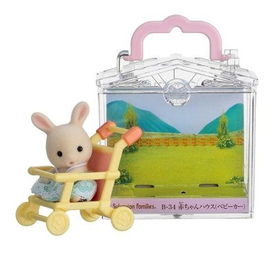 【3C小苑】EP27880 麗嬰 日本 EPOCH 森林家族 嬰兒車提盒 人偶 玩偶 扮家家酒 益智 玩具