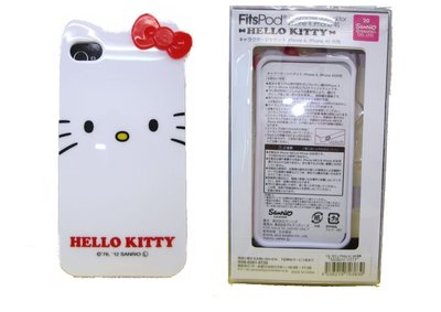 GIFT41 土城店 Hello Kitty凱蒂貓 iPhone 4/4S 立體蝴蝶結 白色 4536219703839
