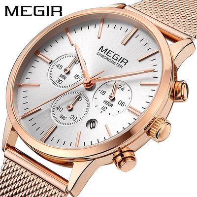 男士手錶 廠家直銷美格爾MEGIR多功能新品手錶時尚防水計時女錶石英錶2011M