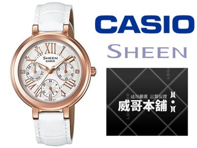 【威哥本舖】Casio台灣原廠公司貨 SHEEN系列 SHE-3034GL-7A 多重指針女石英錶 SHE-3034GL