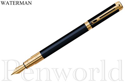 【Penworld】法國製 WATERMAN威迪文 透視黑桿金夾鋼筆F尖 W0830800