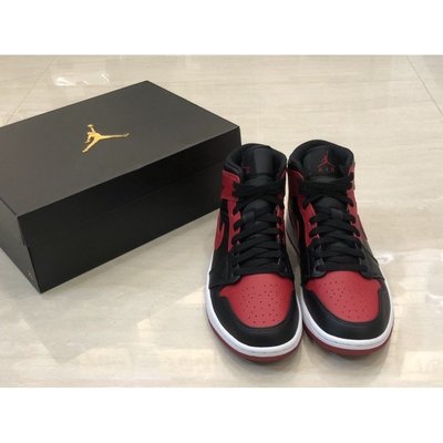 【正品】Nike Air Jordan 1 Mid Bred 黑紅 554724-074潮鞋