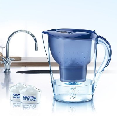 【清淨淨水店】德國BRITA Marella XL 馬利拉3.5L濾水壺1壺2芯價，(共濾芯) 藍色只賣1300元。