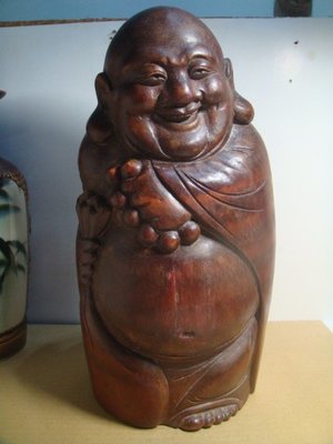 【 笑一笑 】--早期 老竹雕彌勒佛財神