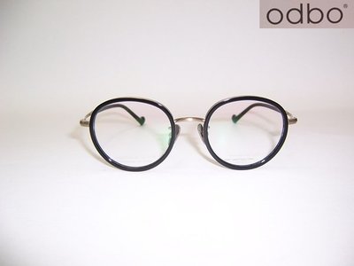 光寶眼鏡城(台南)odbo(Japan) 復古圓款眼鏡純鈦塑版料複合面+消光古銅色純鈦1529 c49