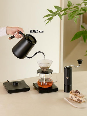 新品泰摩 進階型家用手沖咖啡套裝禮盒 溫控手沖煮壺磨豆機電子秤濾杯
