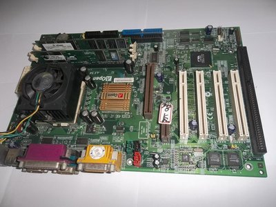 建碁 AOPEN AX34主機板,P3-733CPU,128M記憶體,含檔板,良品,有ISA