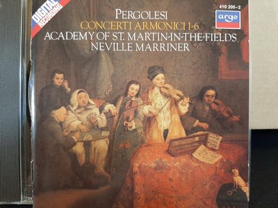 Marriner,Pergolesi-Concerti Armonici 1-6,馬利納，裴高雷西-合諧協奏曲第一 ~ 六 號，如新。