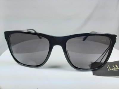 『逢甲眼鏡』dunhill 全新正品 太陽眼鏡 亮面黑粗框 深紫色鏡面 偏光鏡片【SDH005 700P】