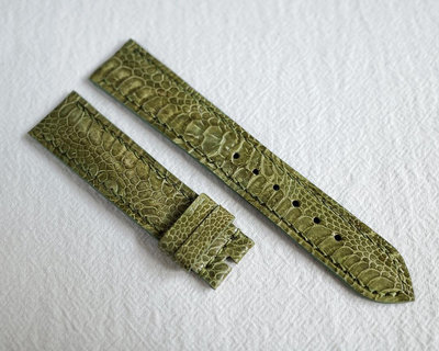 【叁·時貳更】中古 古董錶 橄欖綠色野山雞皮 錶帶定制