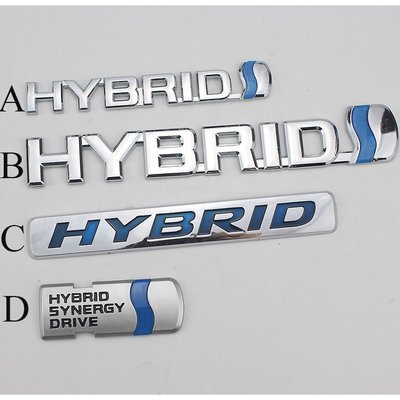 1 X ABS HYBRID徽標側面後徽徽章標誌貼紙，用於豐田-飛馬汽車