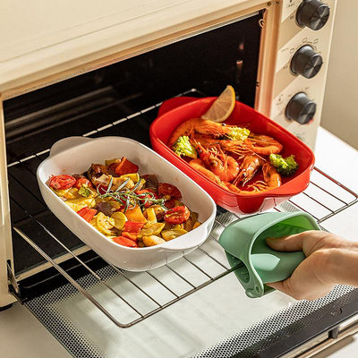 摩登主婦焗飯烤盤陶瓷雙耳烤碗家用微波爐盤子高級感烤箱專用器皿
