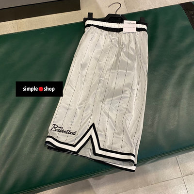 【Simple Shop】NIKE DRY 條紋 復古球褲 運動短褲 刺繡 籃球褲 男款 灰色 DA5710-100
