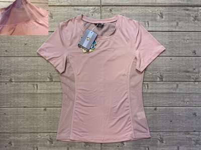 塞爾提克~SOFO 女生 合身版型 微性感接網 運動短袖 快排T恤 圓領 彈性速乾 瑜珈服飾-粉紅玫瑰