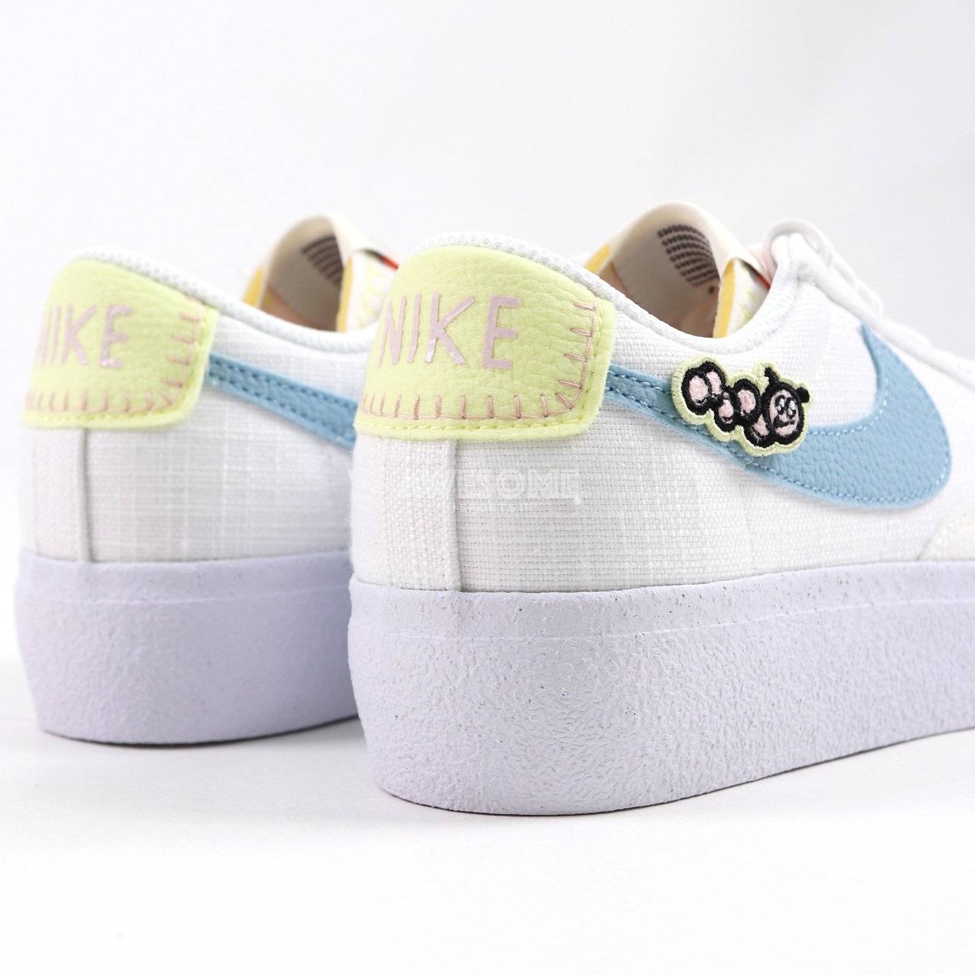 歐鉉]W NIKE BLAZER LOW PLATFORM SE NN 白色毛毛蟲休閒厚底DJ6376-100