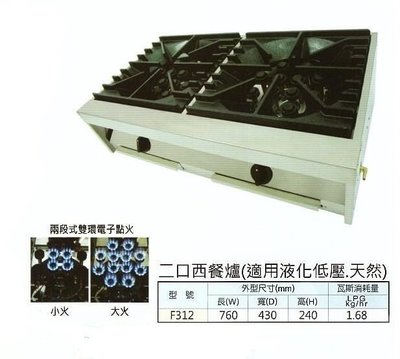一鑫餐具【2口桌上型西餐爐】單口爐快速爐西餐爐