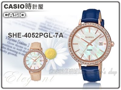 CASIO 卡西歐 手錶專賣店 時計屋 SHE-4052PGL-7A 奢華三針女錶 防水50米 SHE-4052PGL