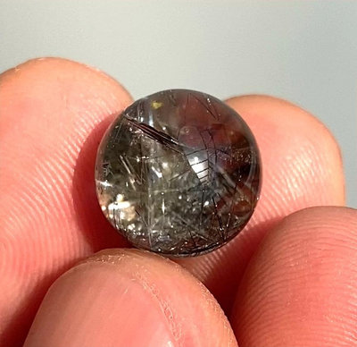 天然水晶黑銀鈦小單珠 尺寸11毫米 可做手鏈配珠 自然光拍攝