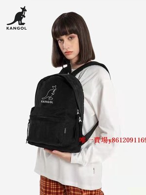 特賣-新品背包KANGOL正品書包新款燈芯絨拉鏈雙肩包大容量休閑簡約男女背包滿額免運