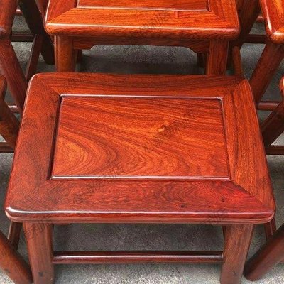 下殺-紅木小板凳 緬甸花梨木小矮凳子沙發凳茶幾凳 實木加厚料板小方凳