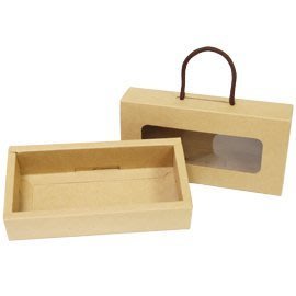 【天愛包裝屋】牛皮無印 抽屜型 (小) 手提紙盒+三格內襯、手工皂手提禮盒