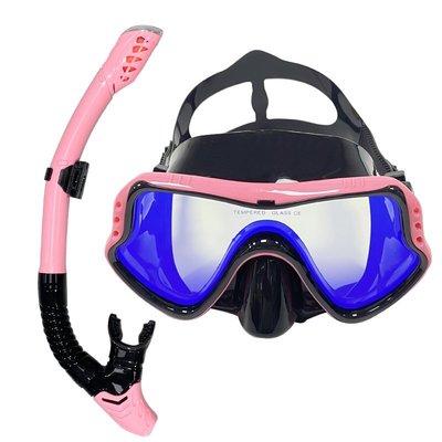 新款多個彩色潛水面罩 專業游泳防水軟矽膠眼鏡防霧塗層護目鏡 全乾呼吸管潛水面罩 專業潛水員設備 潛水游泳面罩