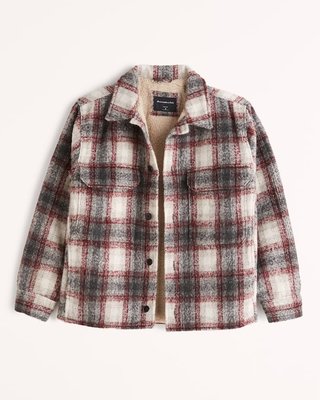 Abercrombie & Fitch A&F Sherpa-Lined Shirt Jacket 雪帕襯衫式夾克外套