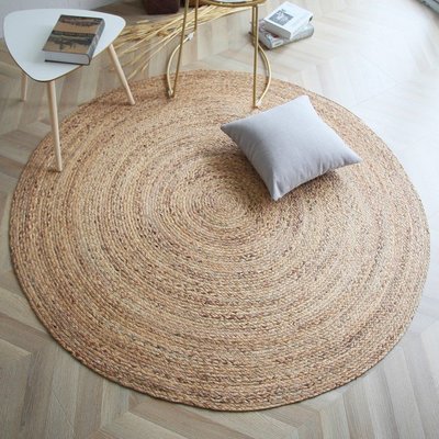 手工編織地毯 圓形北歐簡約地毯 客廳臥室床邊毯客製化-慧友芊家居