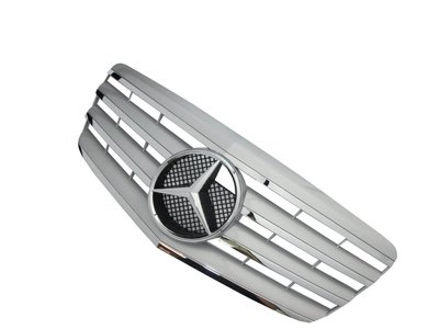卡嗶車燈 Benz 賓士 E-CLASS W211/S211 07-09 4線款 水箱罩/水箱護罩 電鍍銀