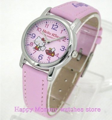 【 幸福媽咪 】日本SANRIO三麗甌 Hello kitty 原廠公司貨 凱蒂打字機皮帶腕錶-粉紫 LK570