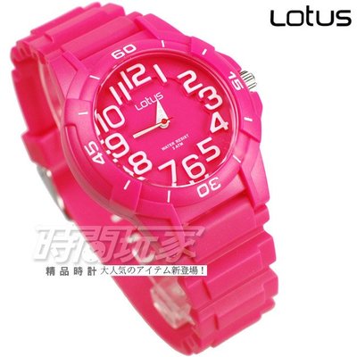 Lotus 時尚錶 繽紛馬卡龍 彩色圓錶 女錶 防水手錶 TP2107M-05桃紅【時間玩家】
