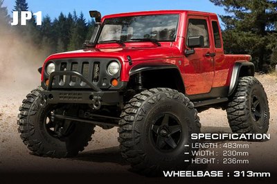 RCBS   全新 MST CFX-W JP1 1/8 經典攀岩車RTR全套版531551 紅Jeep 藍哥 皮卡
