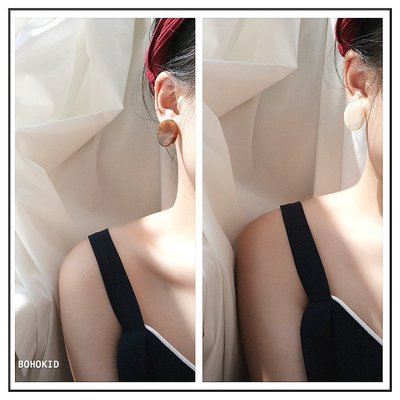 日本韓國熱門款復古氣質設計感復古壓克力玳瑁纹椭圆形耳環ungrid mossy nude