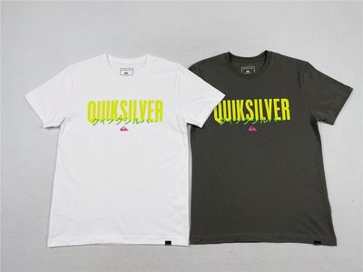Cover Taiwan 官方直營 Quiksilver 衝浪 滑板 閃銀 短袖 短T 灰色 白色 螢光黃綠 (預購)