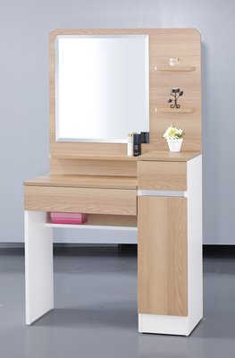 【生活家傢俱】HJS-440-7：艾美爾2.8尺化妝台 -北美橡木【台中家具】化妝桌 鏡台 梳妝台 系統家具 台灣製造