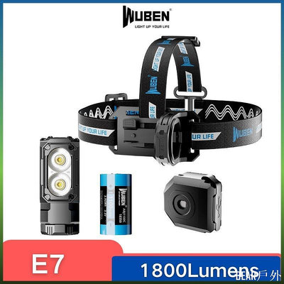 BEAR戶外聯盟Wuben E7 TYPE-C 可充電頭燈 1800 流明