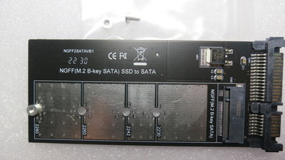 台灣現貨 新版 全新 M.2 NGFF SSD to SATA B KEY B+M KEY 轉接卡 防靜電袋包裝