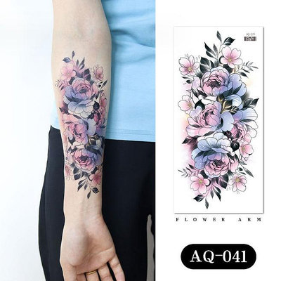 【萌古屋】紫紅花朵 - 男女防水紋身貼紙刺青貼紙AQ-041 K19